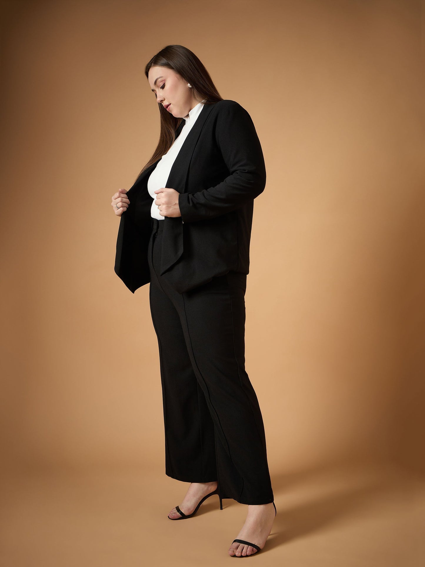 Women's Black Solid Co-Ord Set