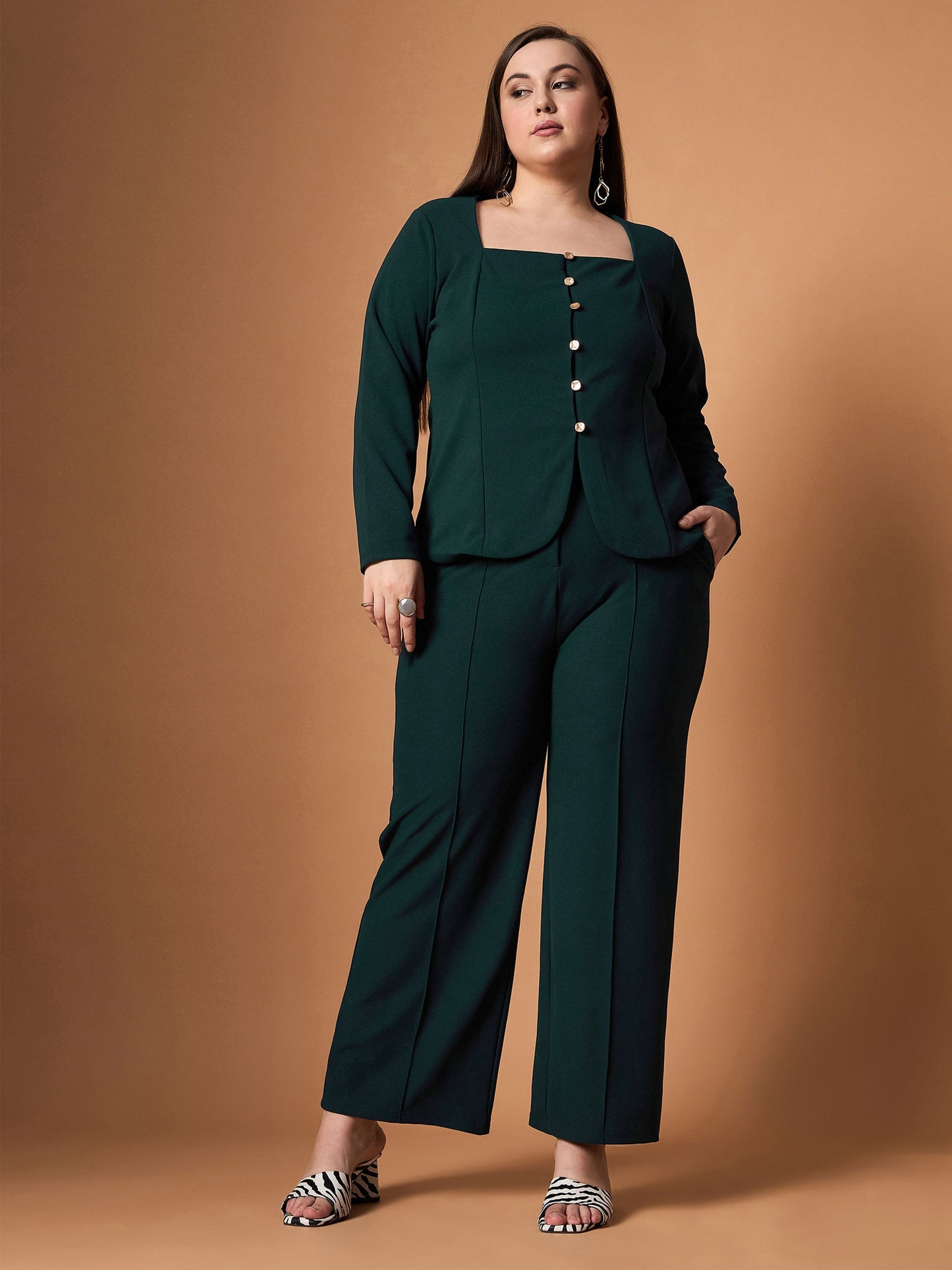 Women's Green Solid Co-Ord Set