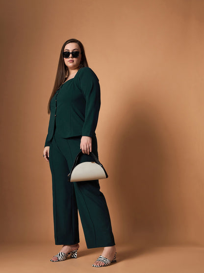 Women's Green Solid Co-Ord Set