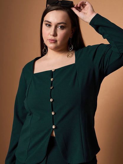 Women's Green Solid Co-Ord Set