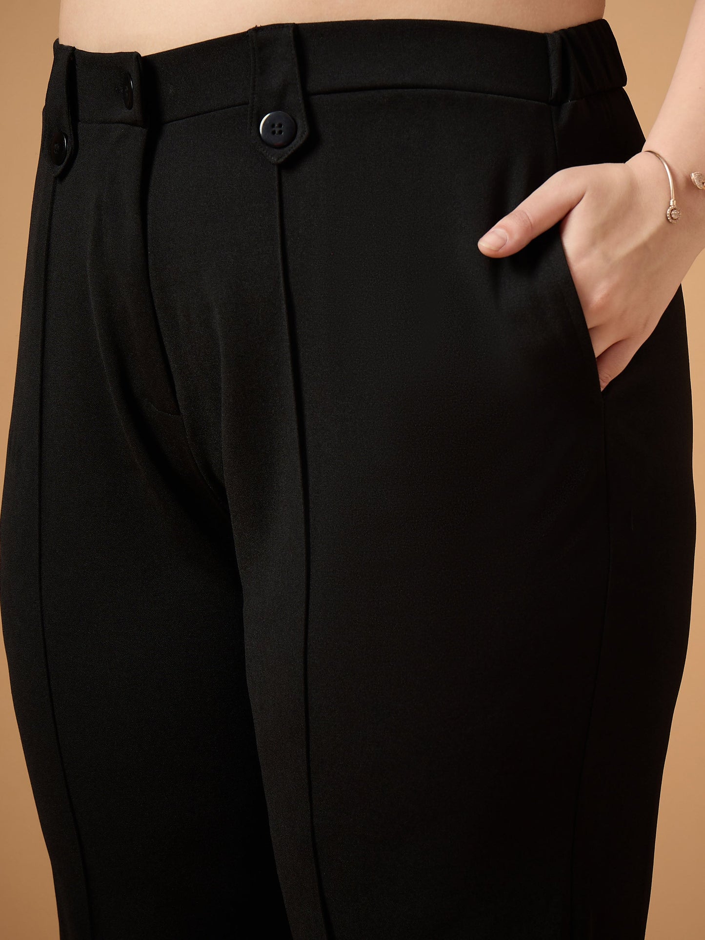 Women's Black Solid Co-Ord Set