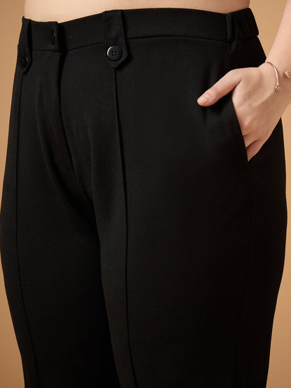 Women's Black Solid Co-Ord Set