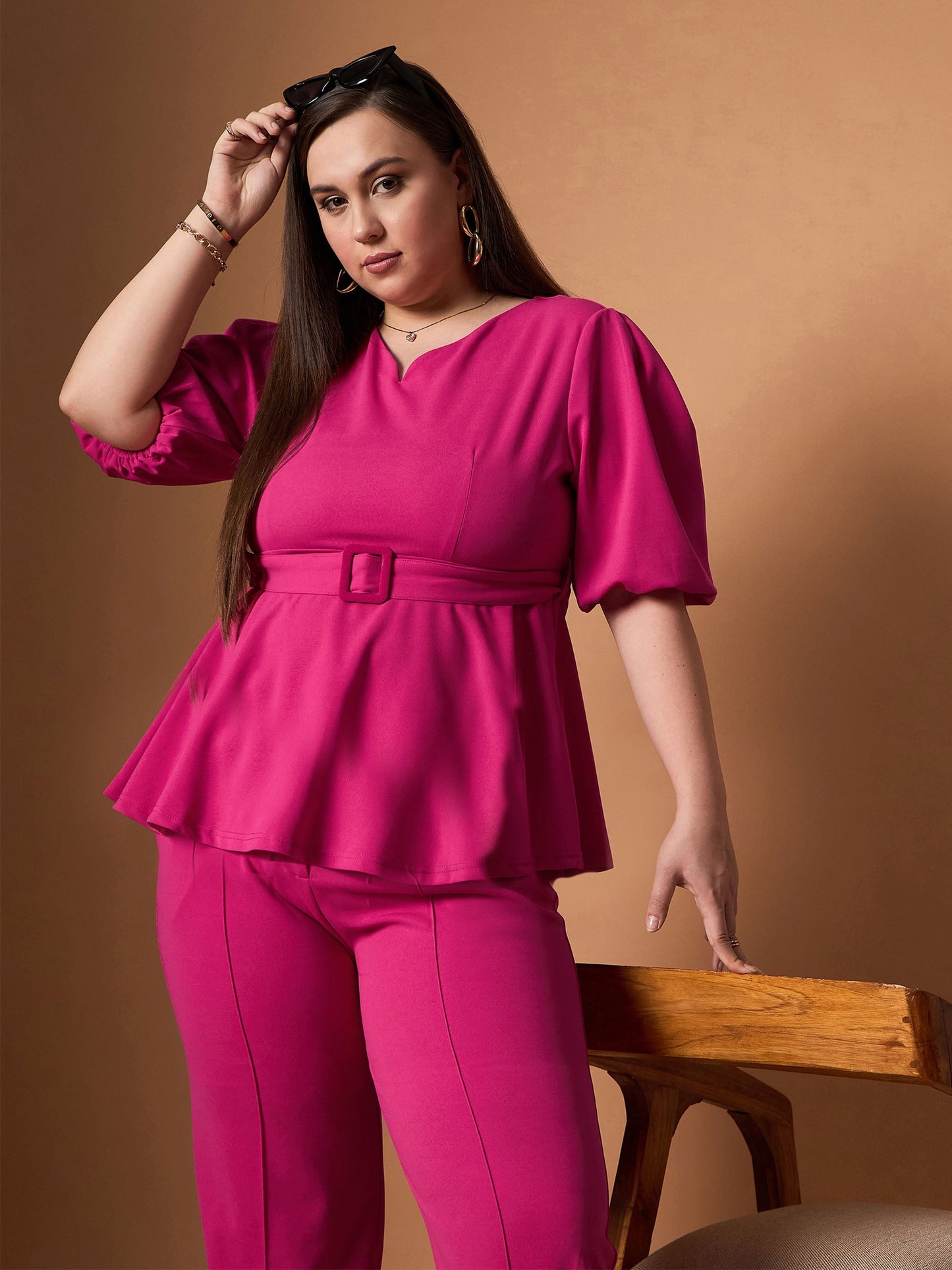 Women's Fuchsia Solid Co-Ord Set