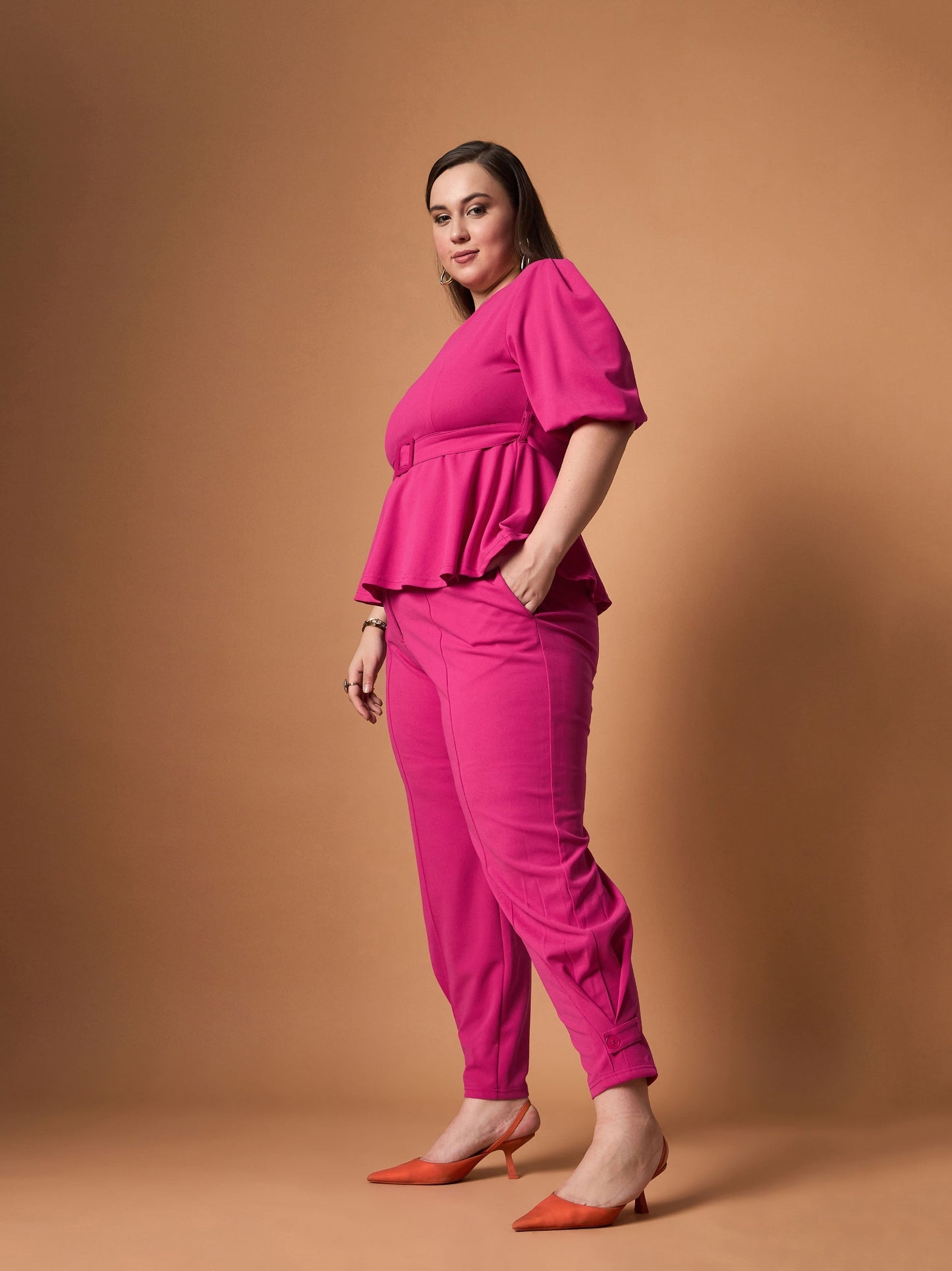 Women's Fuchsia Solid Co-Ord Set