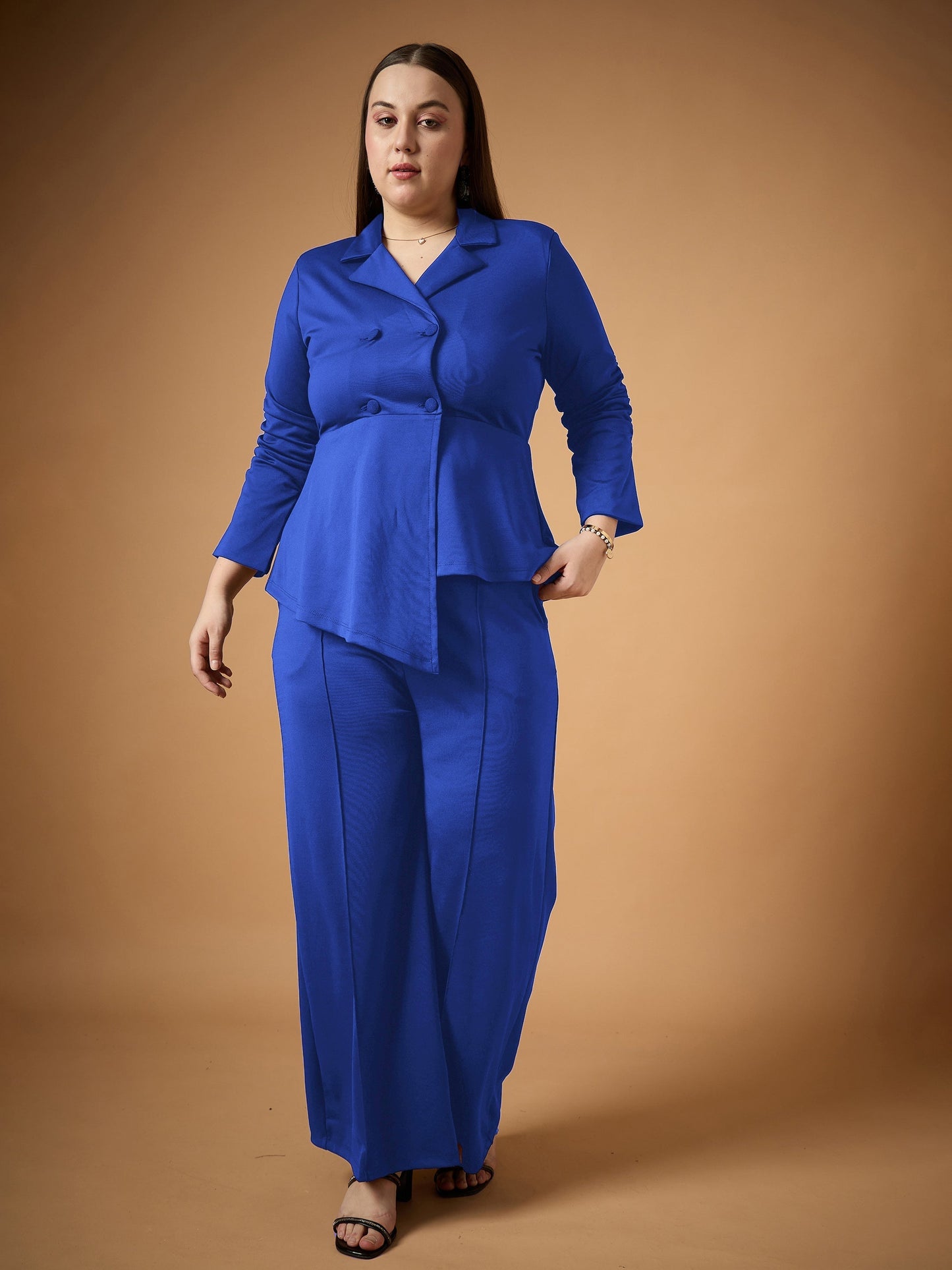 Women's Blue Solid Co-Ord Set