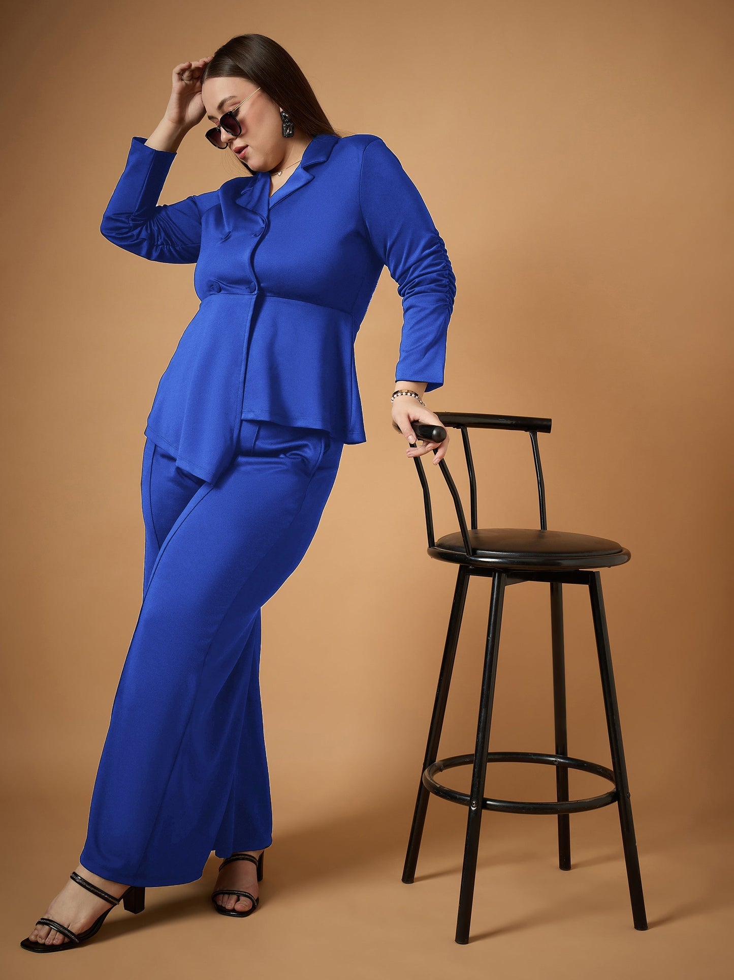 Women's Blue Solid Co-Ord Set