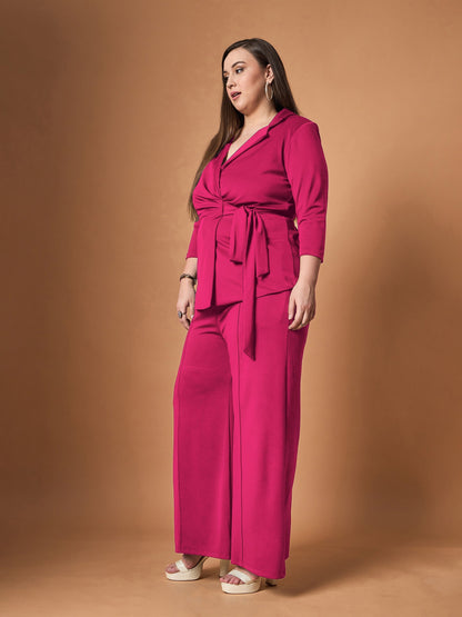 Women's Fuchsia Solid Co-Ord Set