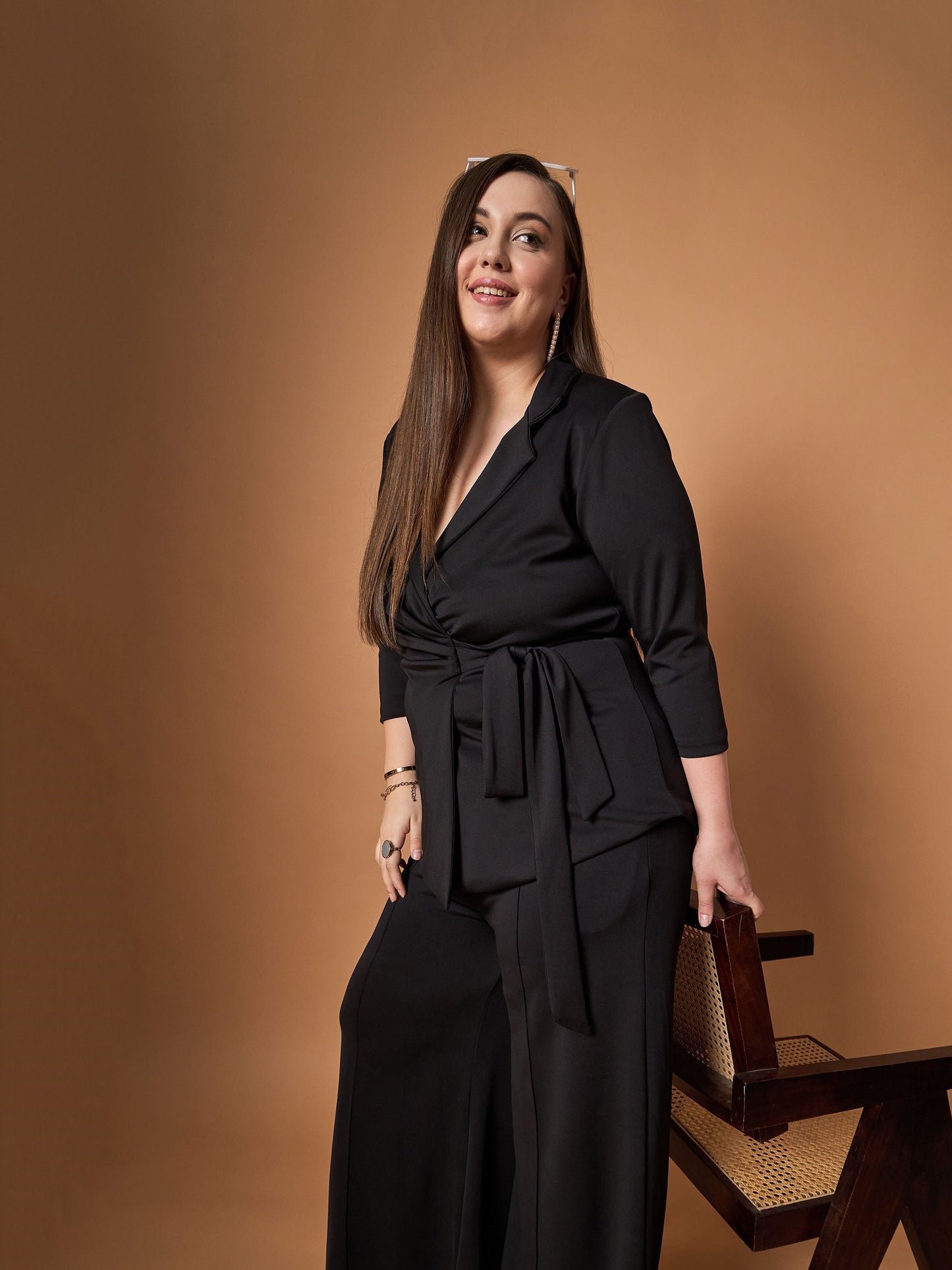 Women's Black Solid Co-Ord Set