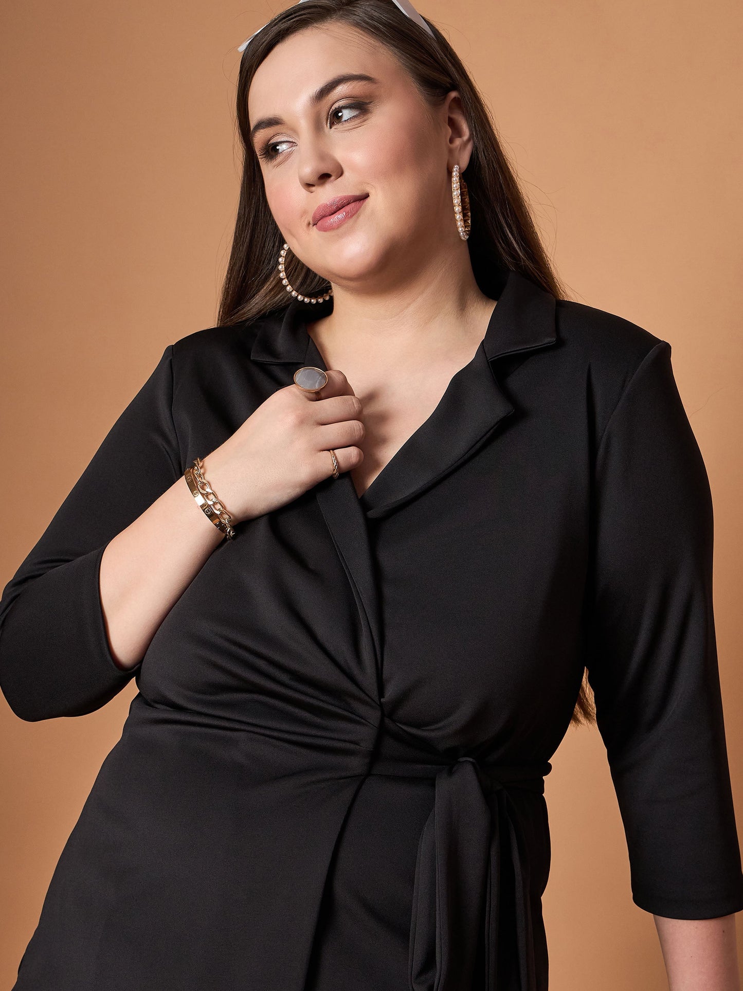 Women's Black Solid Co-Ord Set
