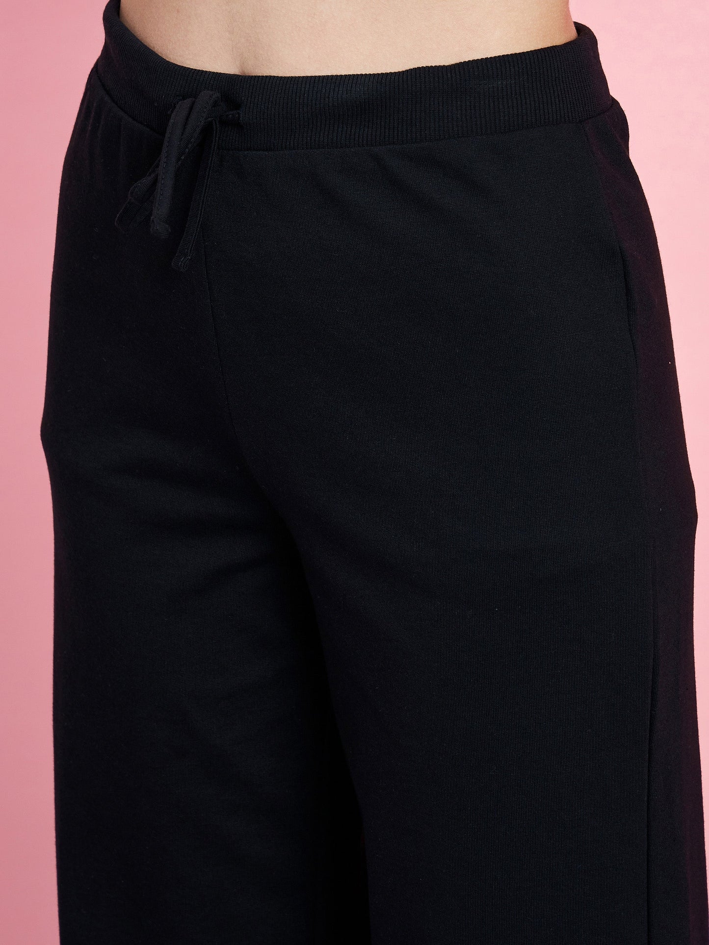 Women's Peach I SAW KARMA T-shirt With Black Track Pants