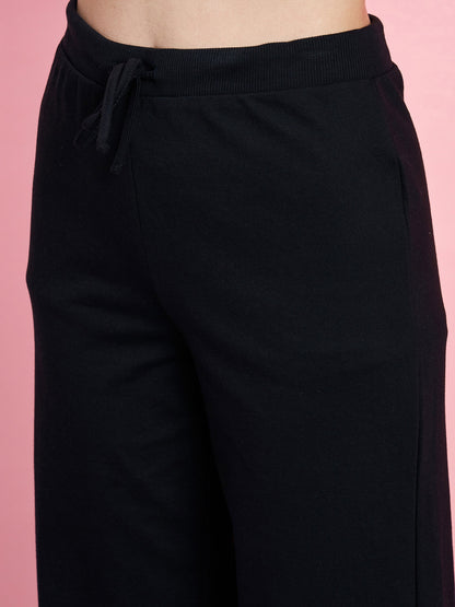 Women's Peach I SAW KARMA T-shirt With Black Track Pants