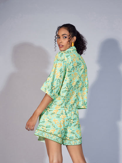 Women's Green Floral Co-Ord Set