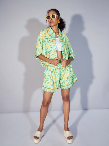 Women's Green Floral Co-Ord Set