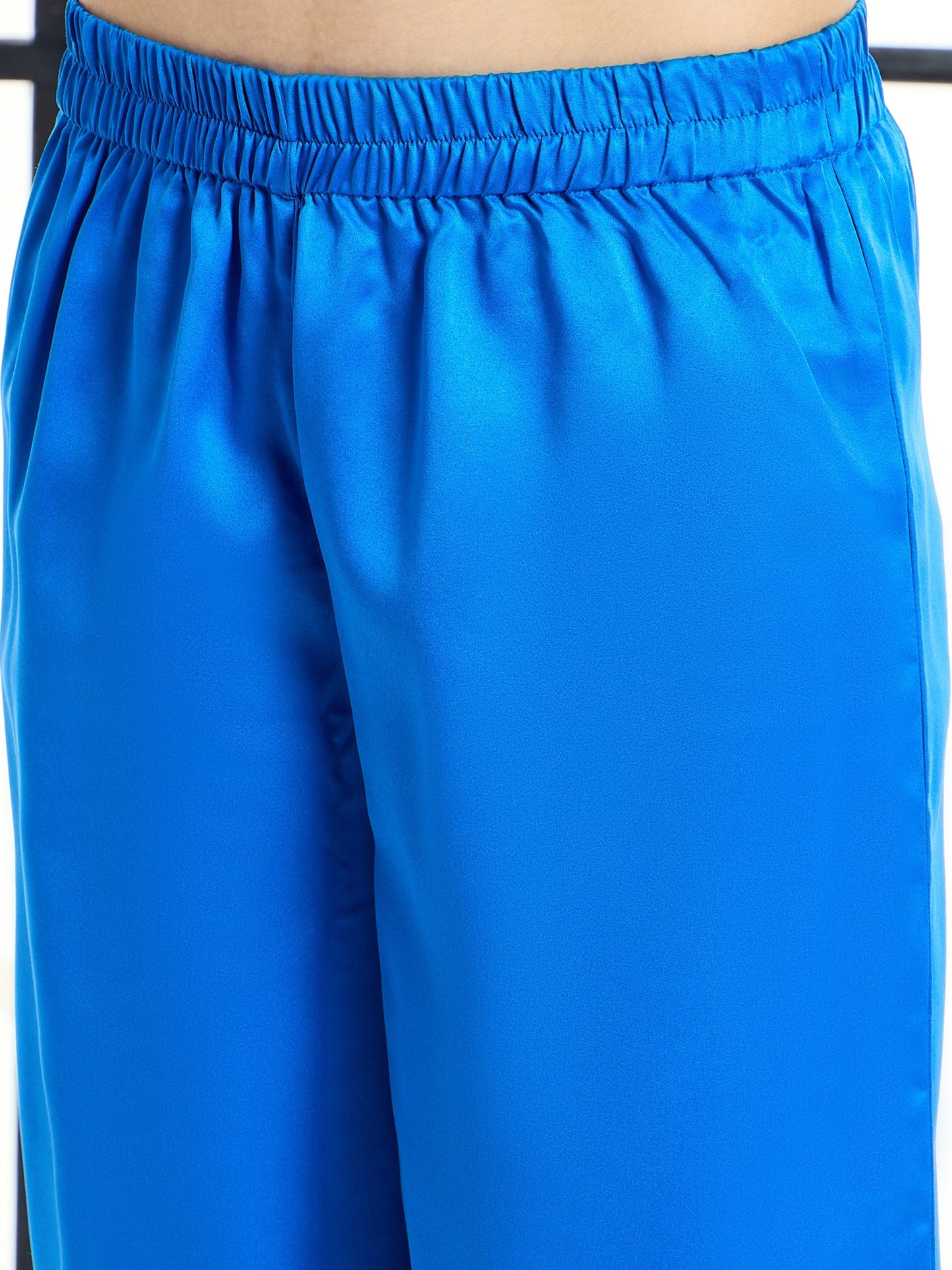 Women's Blue Solid Night Suit
