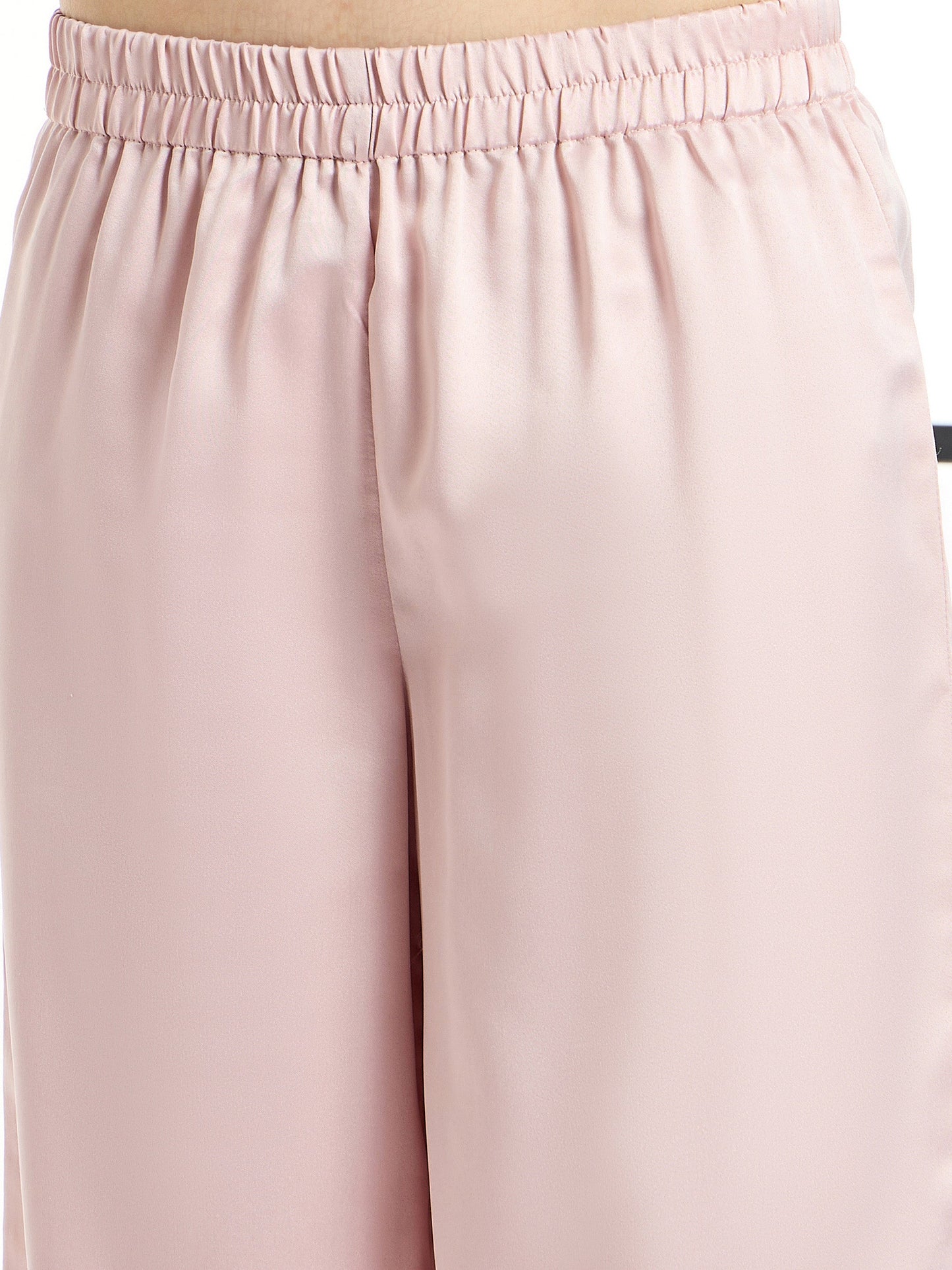Women's Pink Solid Night Suit