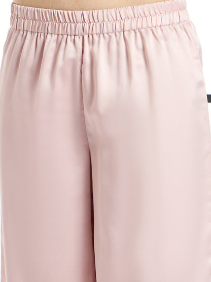 Women's Pink Solid Night Suit