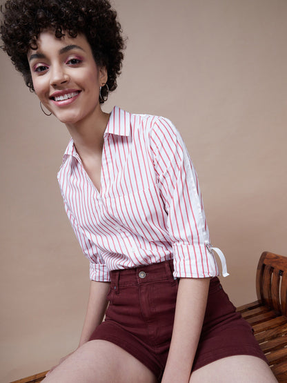 Women's Burgundy Denim Shorts