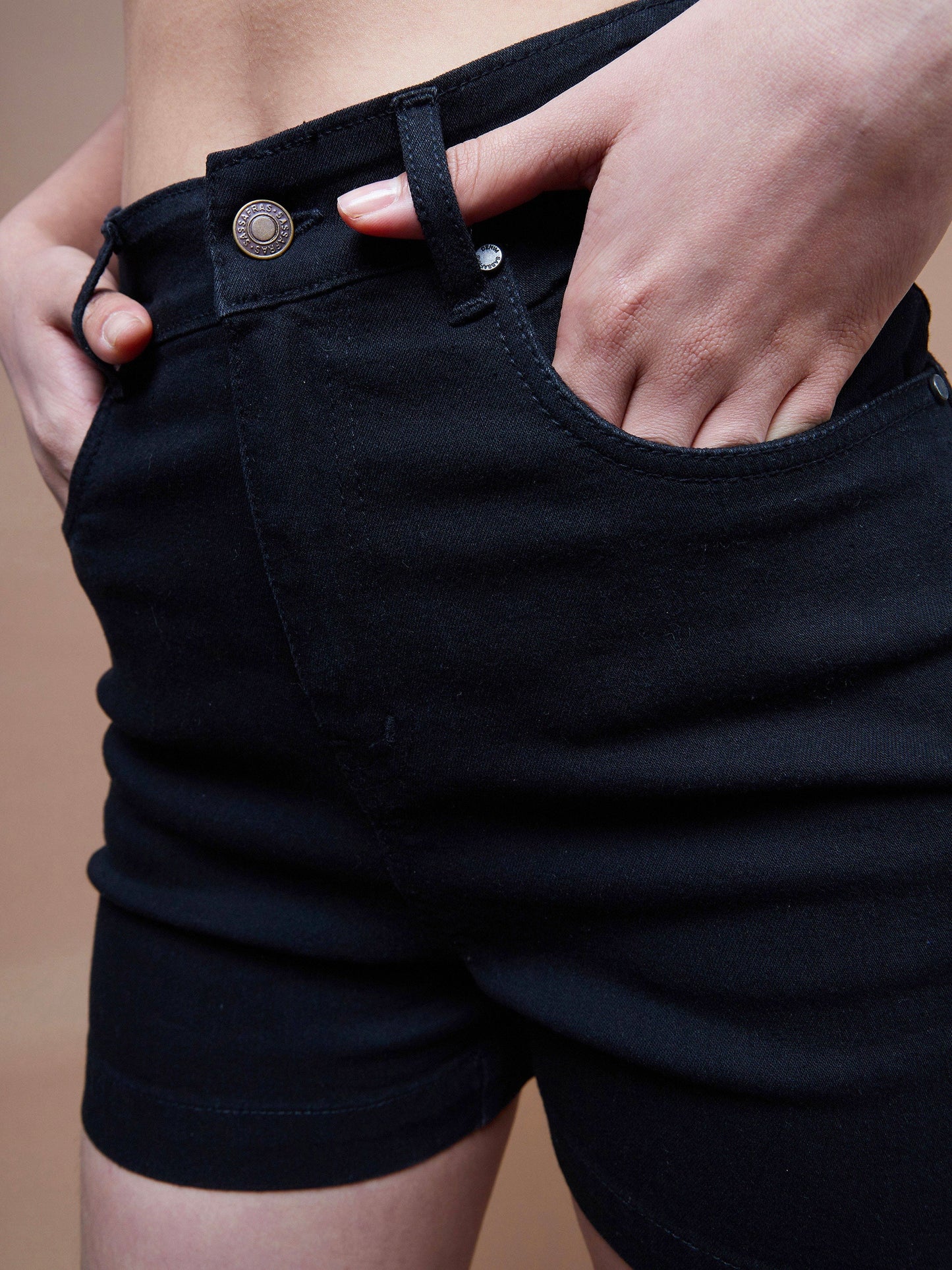 Women's Black Denim Shorts