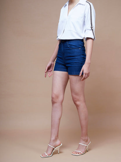 Women's Blue Denim Shorts