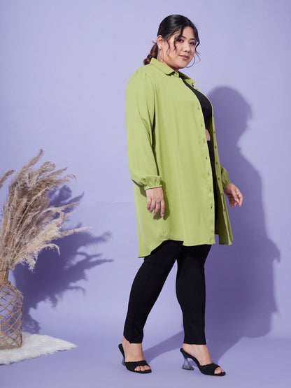 Women's Green Longline Shirt