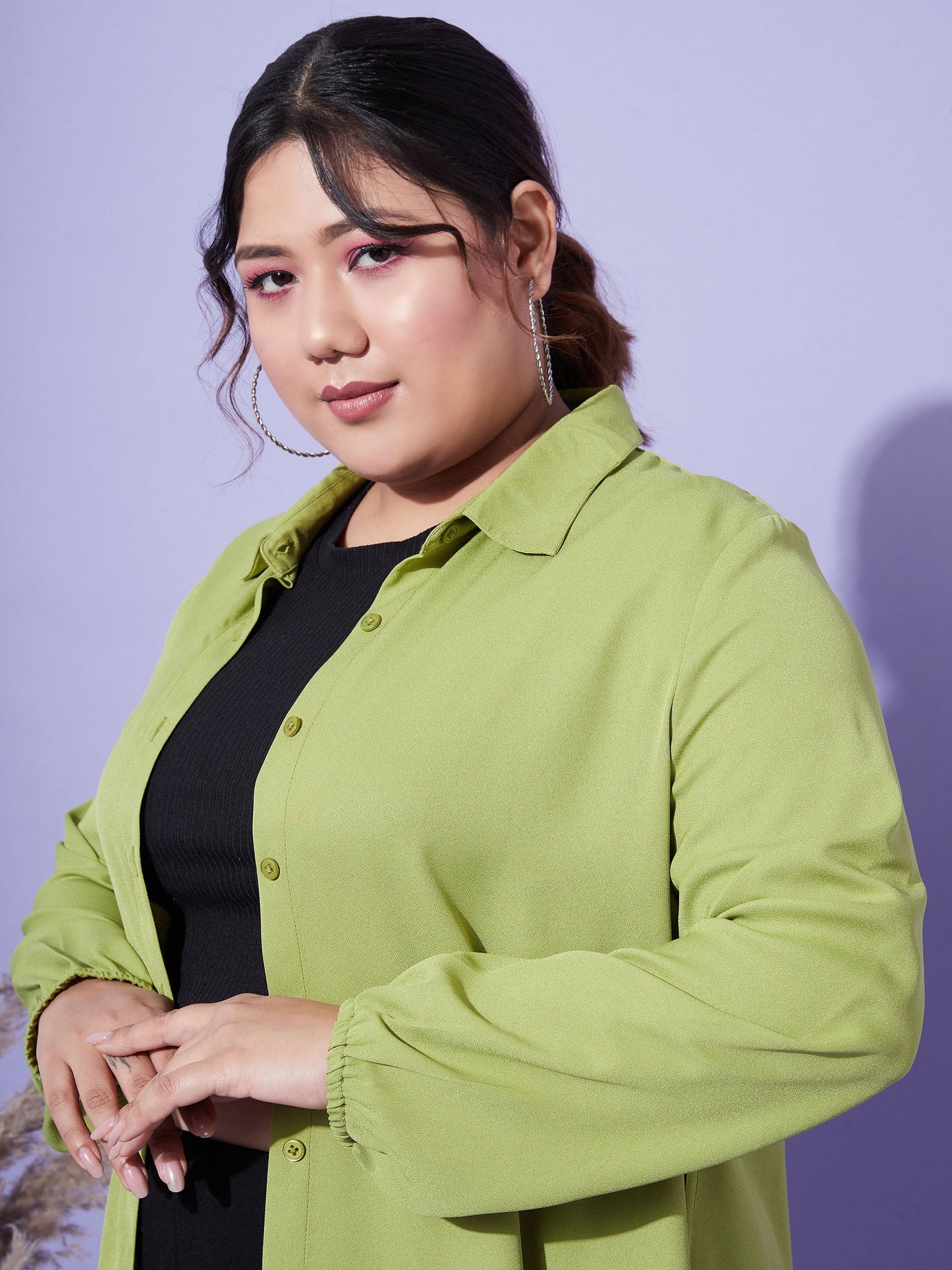Women's Green Longline Shirt