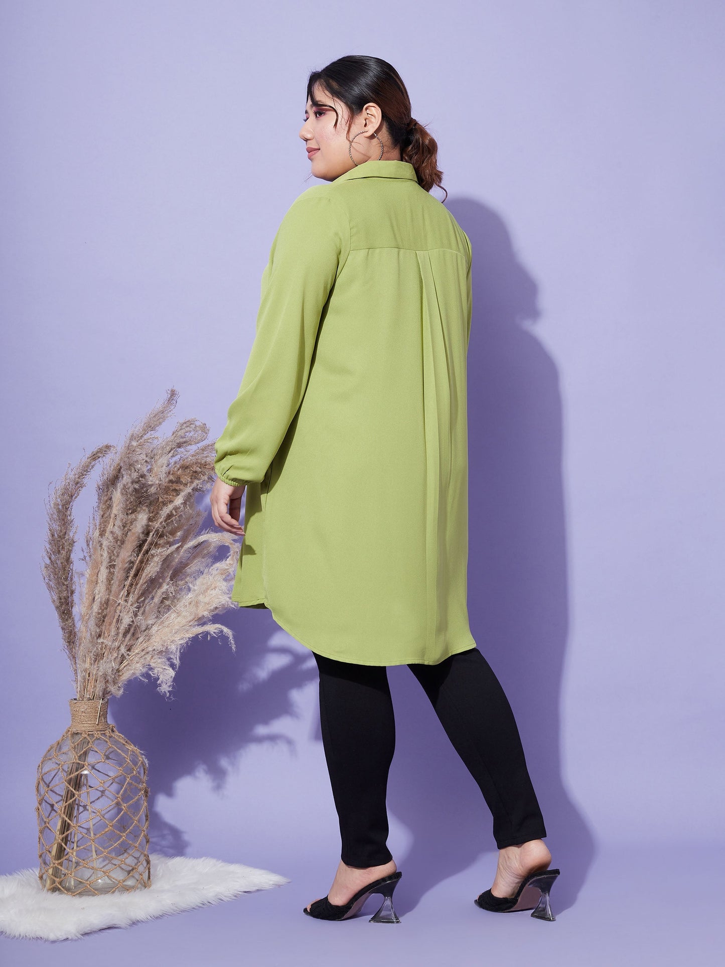 Women's Green Longline Shirt