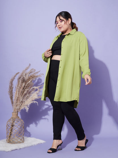 Women's Green Longline Shirt