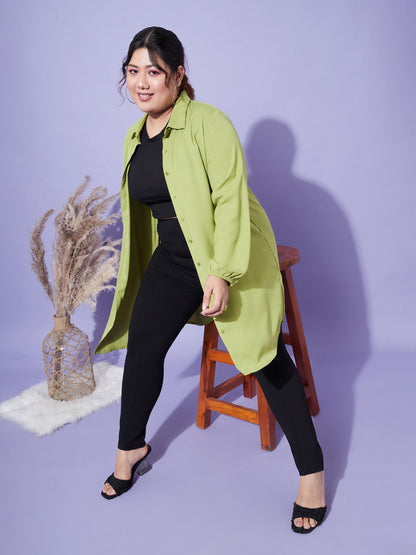 Women's Green Longline Shirt