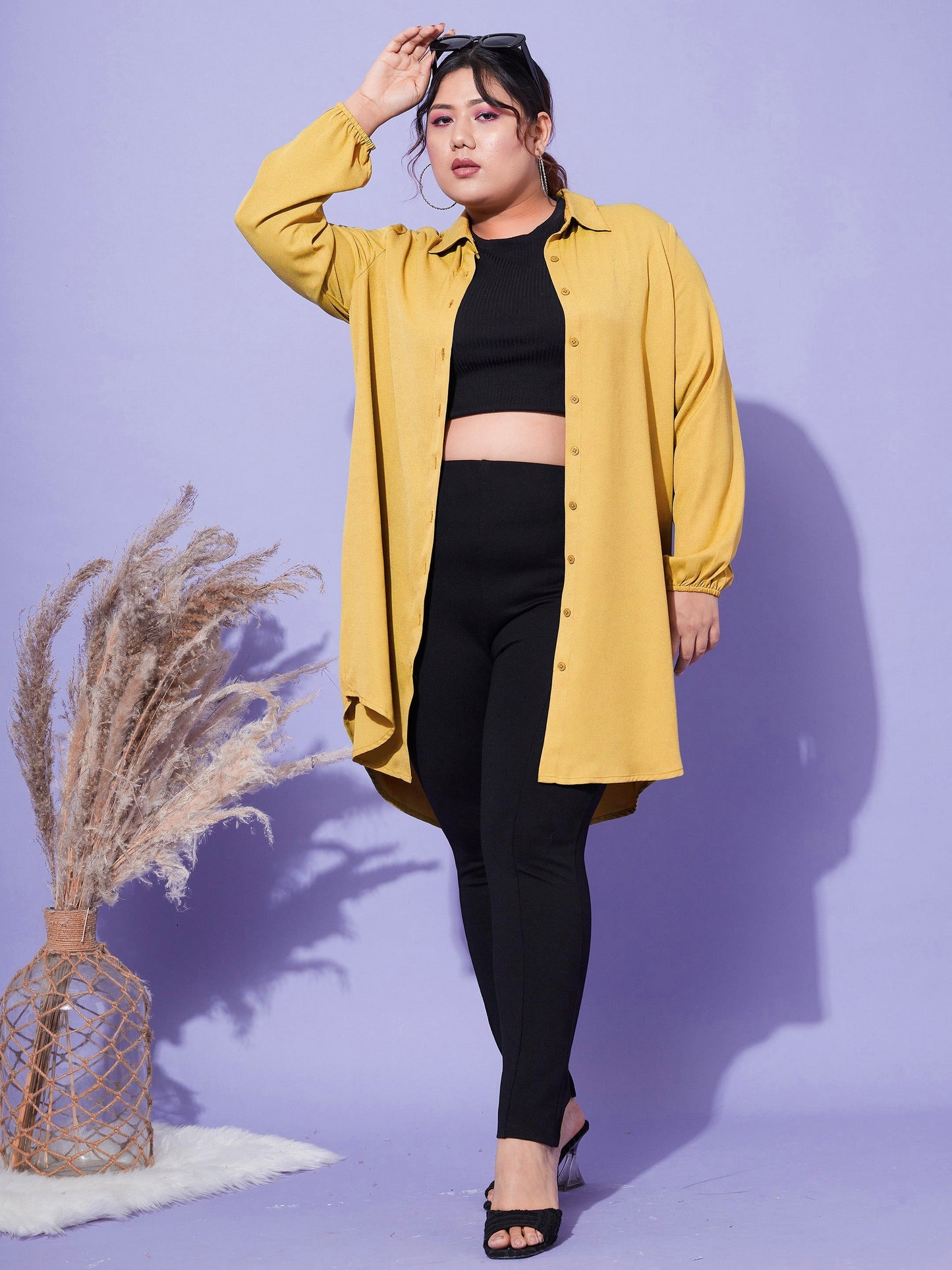 Women's Mustard Longline Shirt