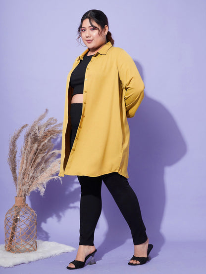 Women's Mustard Longline Shirt