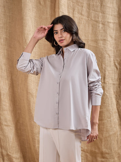 Women's Grey Solid Shirt