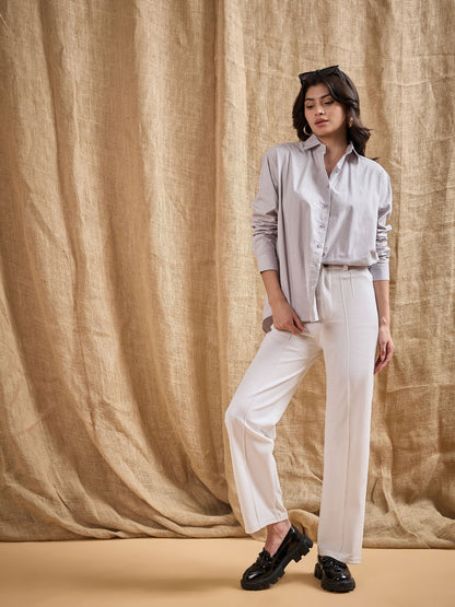 Women's Grey Solid Shirt