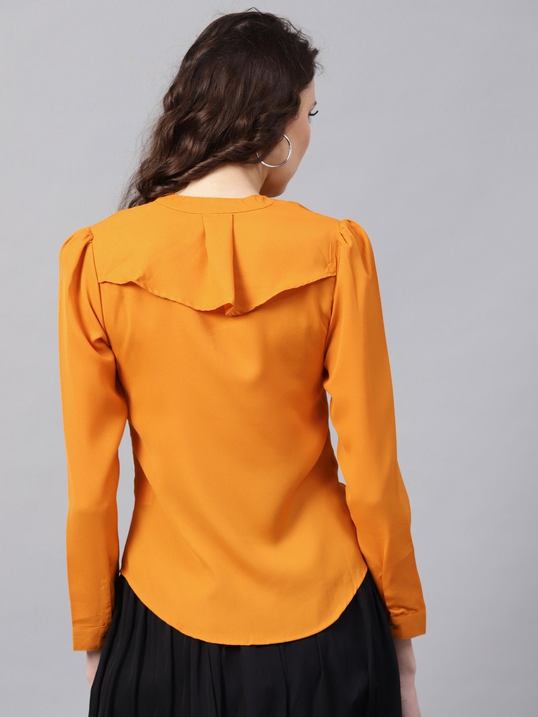 Women's Layered Front Mustard Shirt