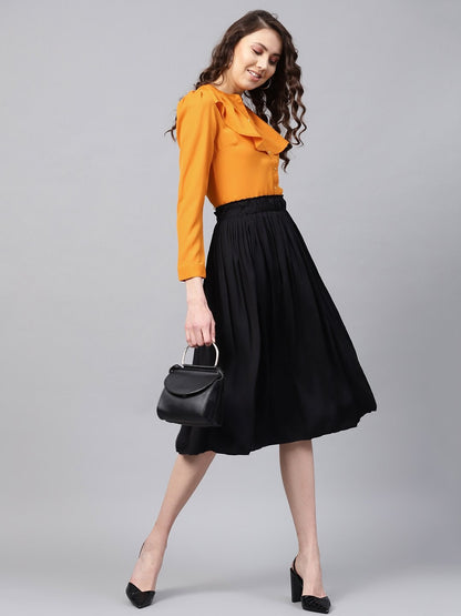 Women's Layered Front Mustard Shirt