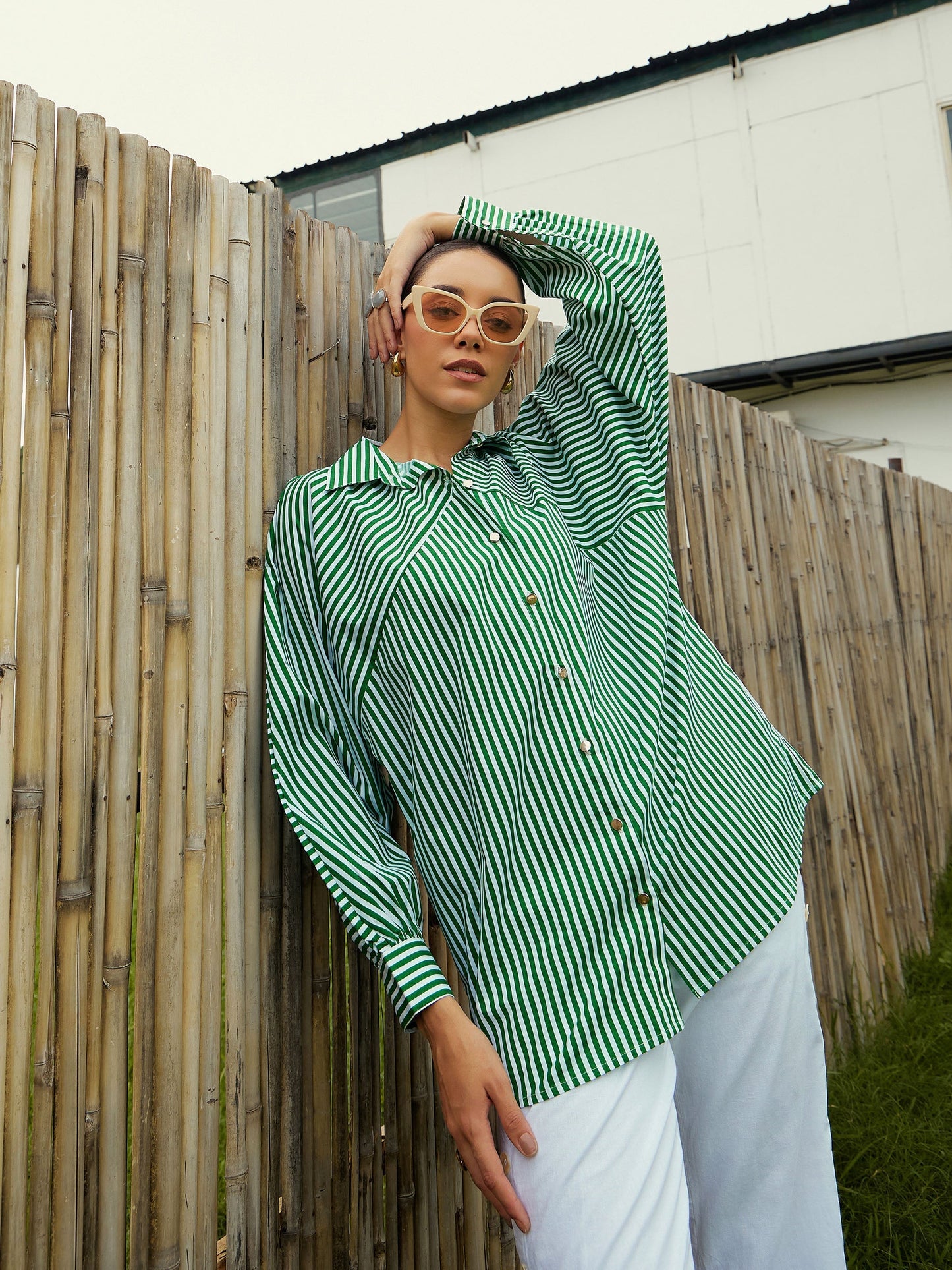 Women's Green Over Size Shirt