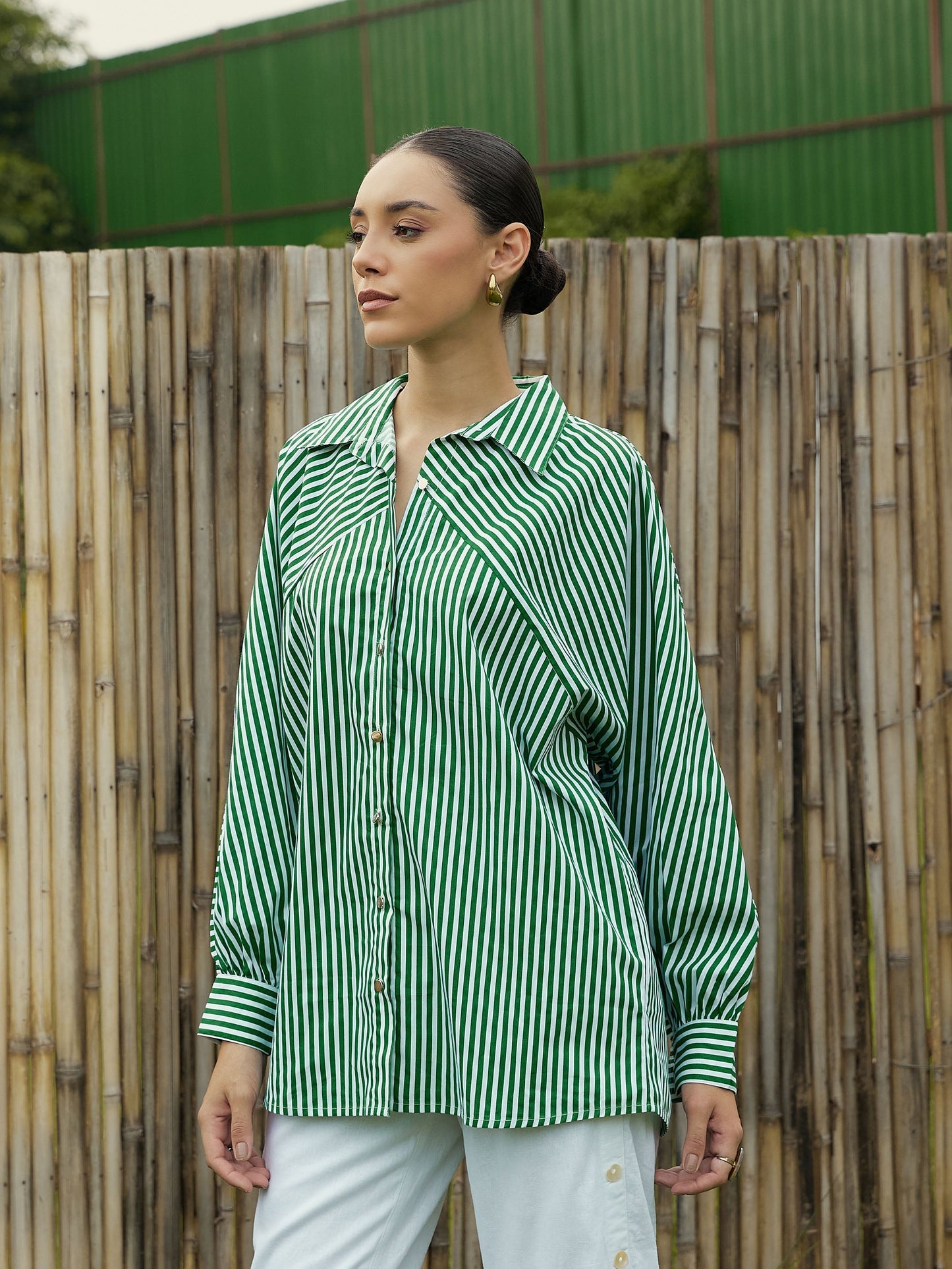 Women's Green Over Size Shirt