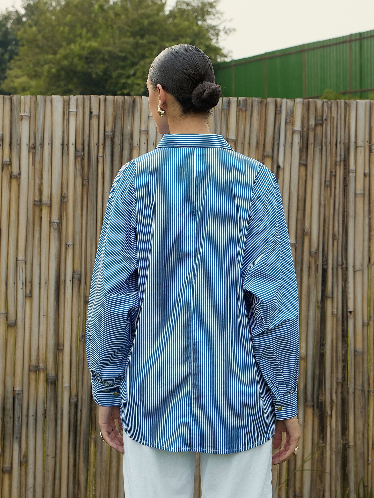 Women's Blue Over Size Shirt