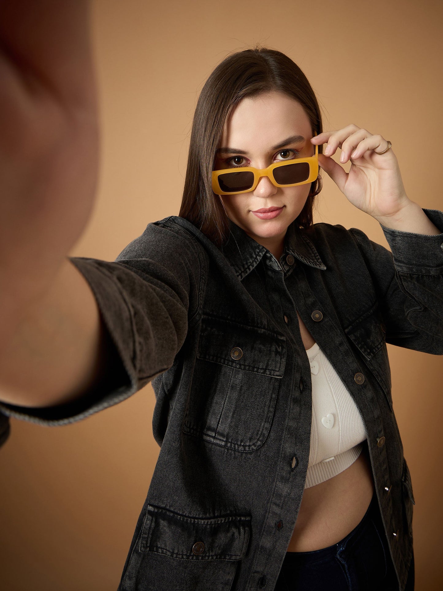 Women's Black Denim Shacket