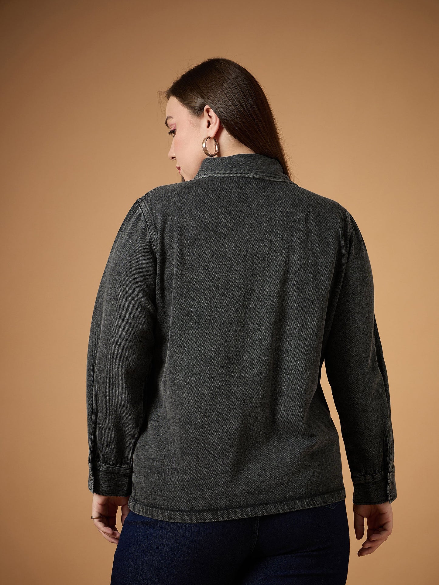 Women's Black Denim Shacket