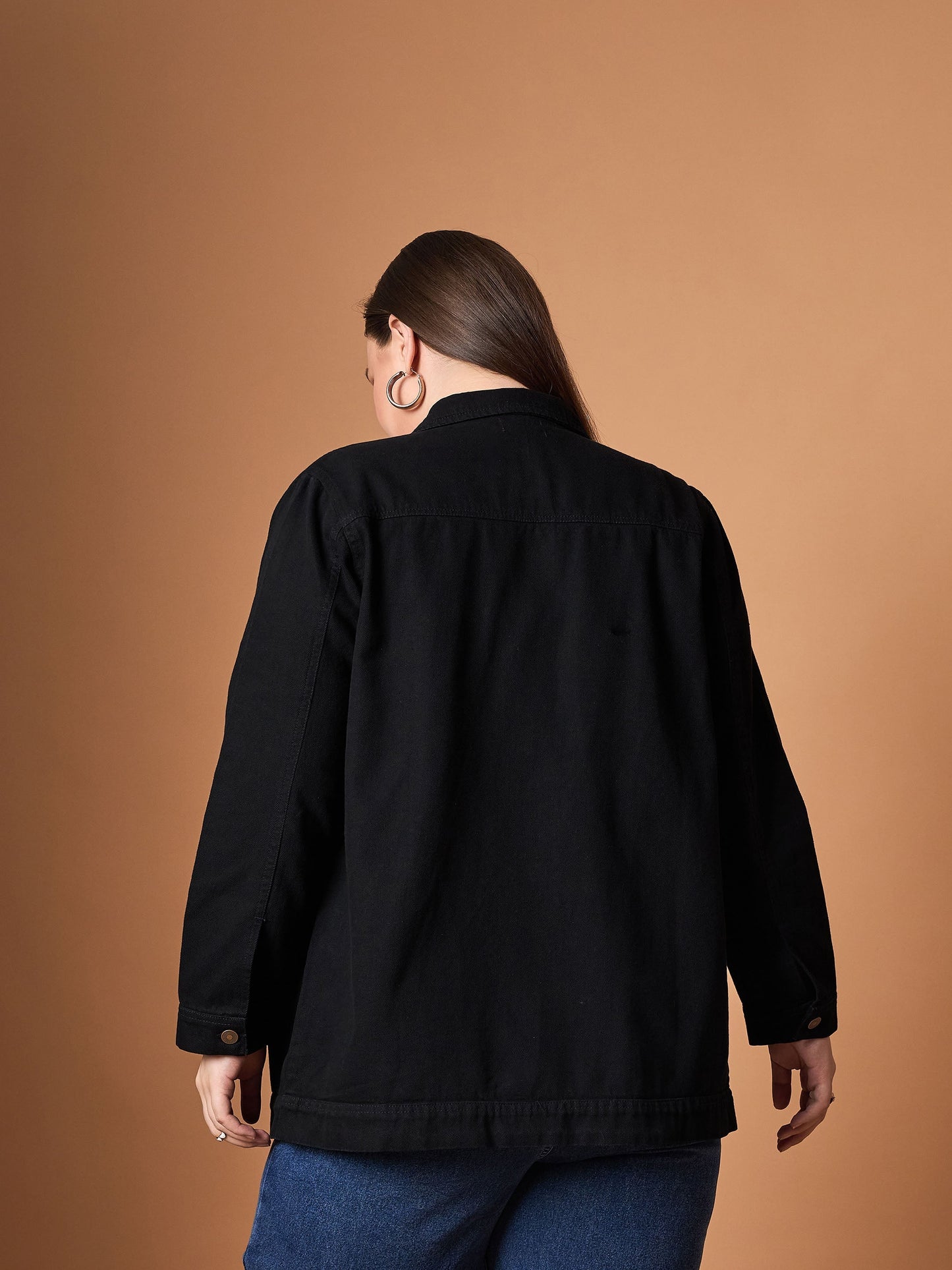 Women's Black Denim Shacket