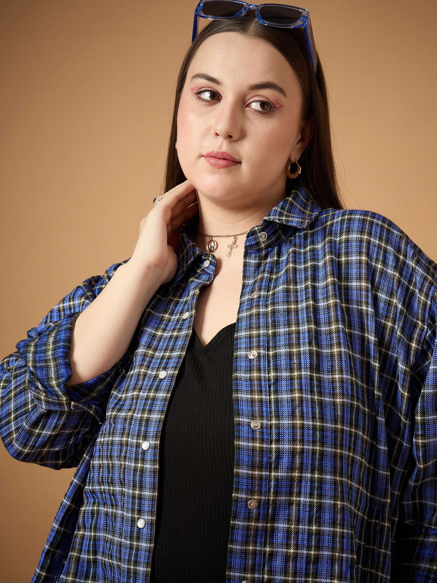 Women's Blue Strong Shacket