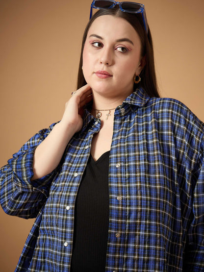Women's Blue Strong Shacket