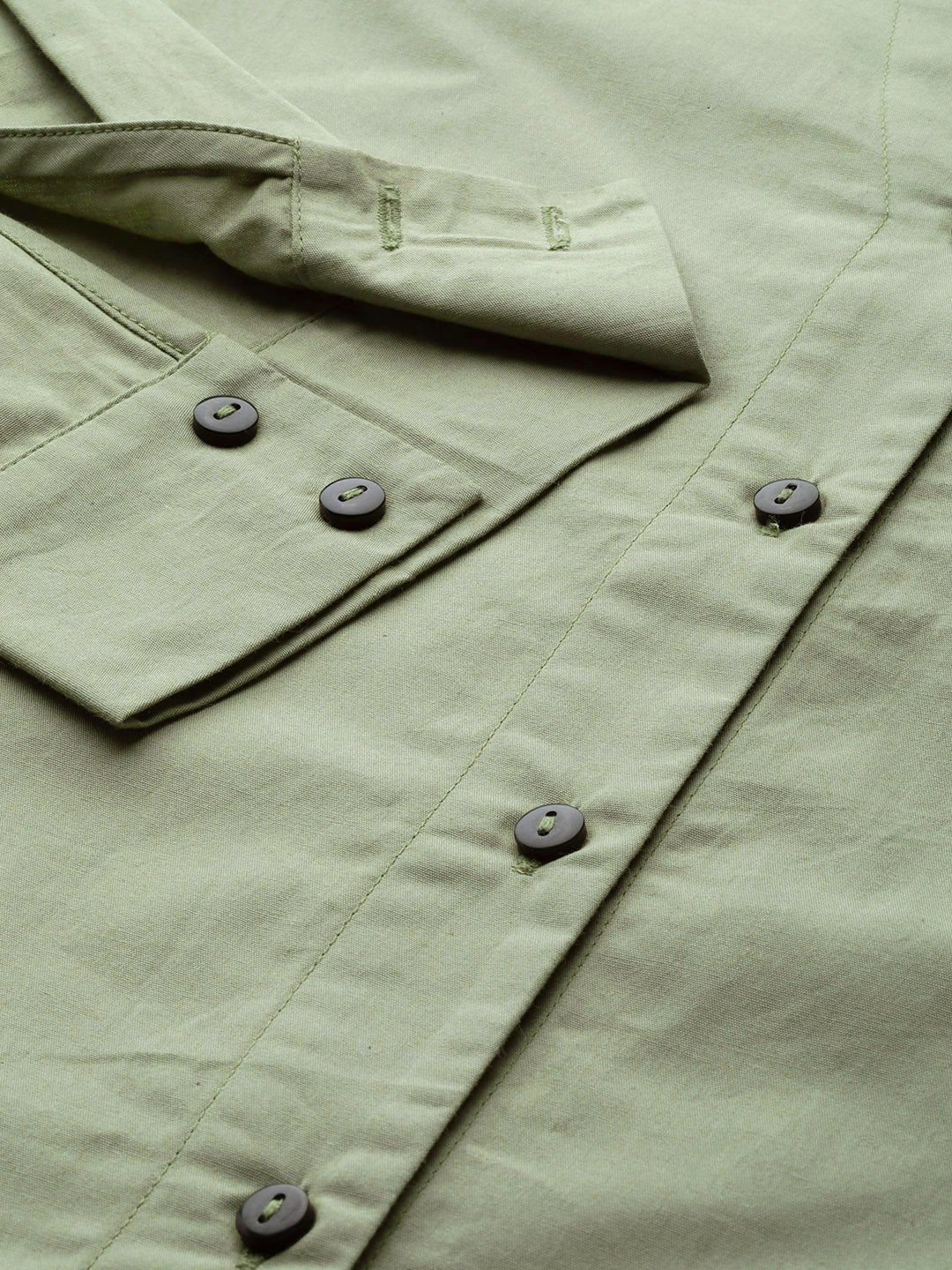 Women's Olive Shoulder Tape Shirt