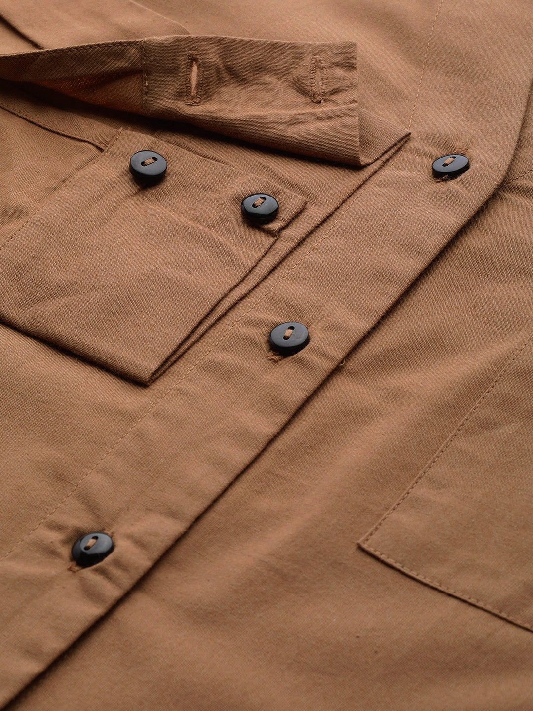 Women's Brown Shoulder Tape Shirt