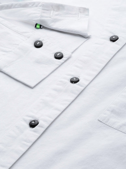Women's White Shoulder Tape Shirt