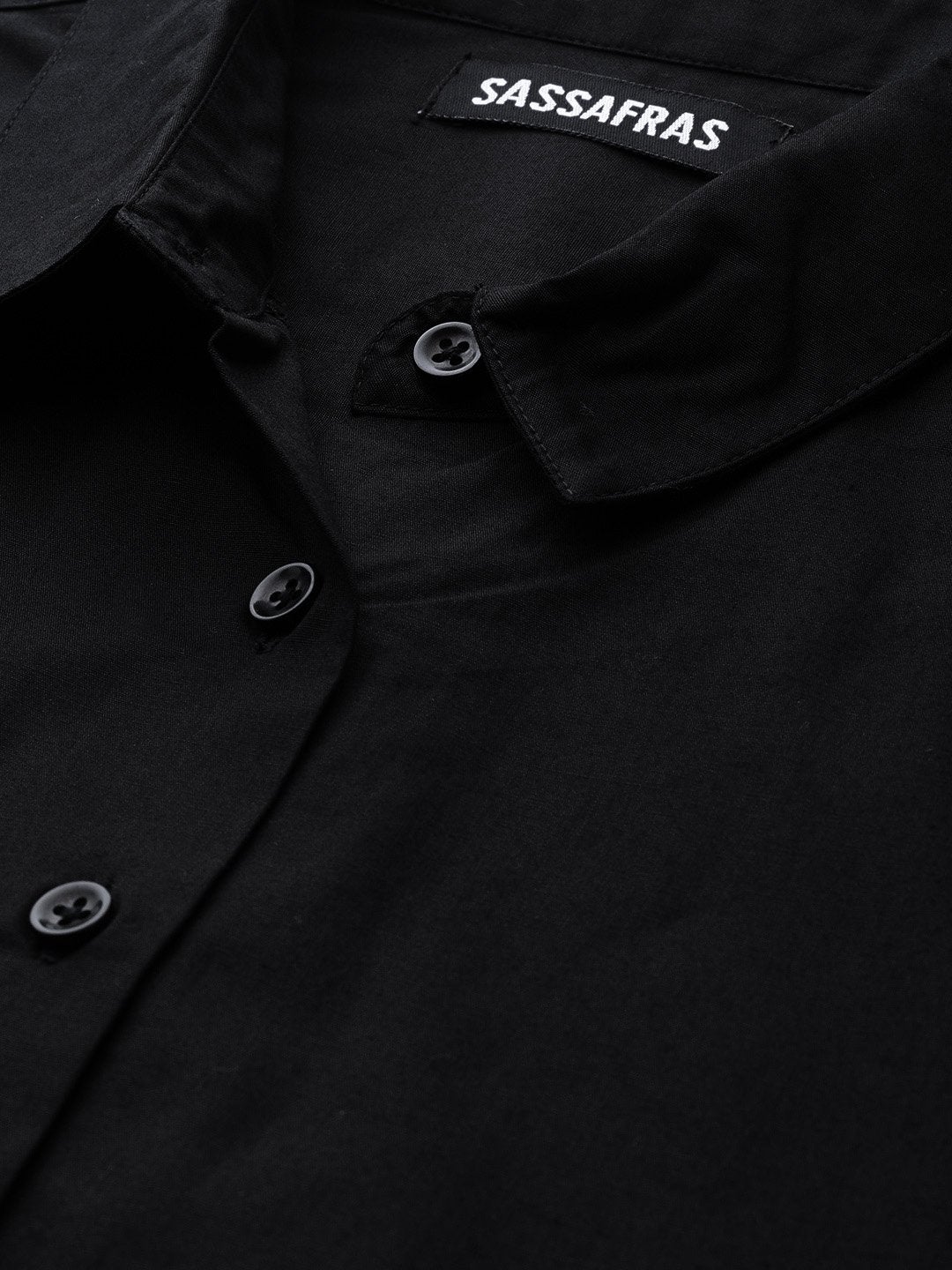 Women's Black Cut Out Sleeve Shirt