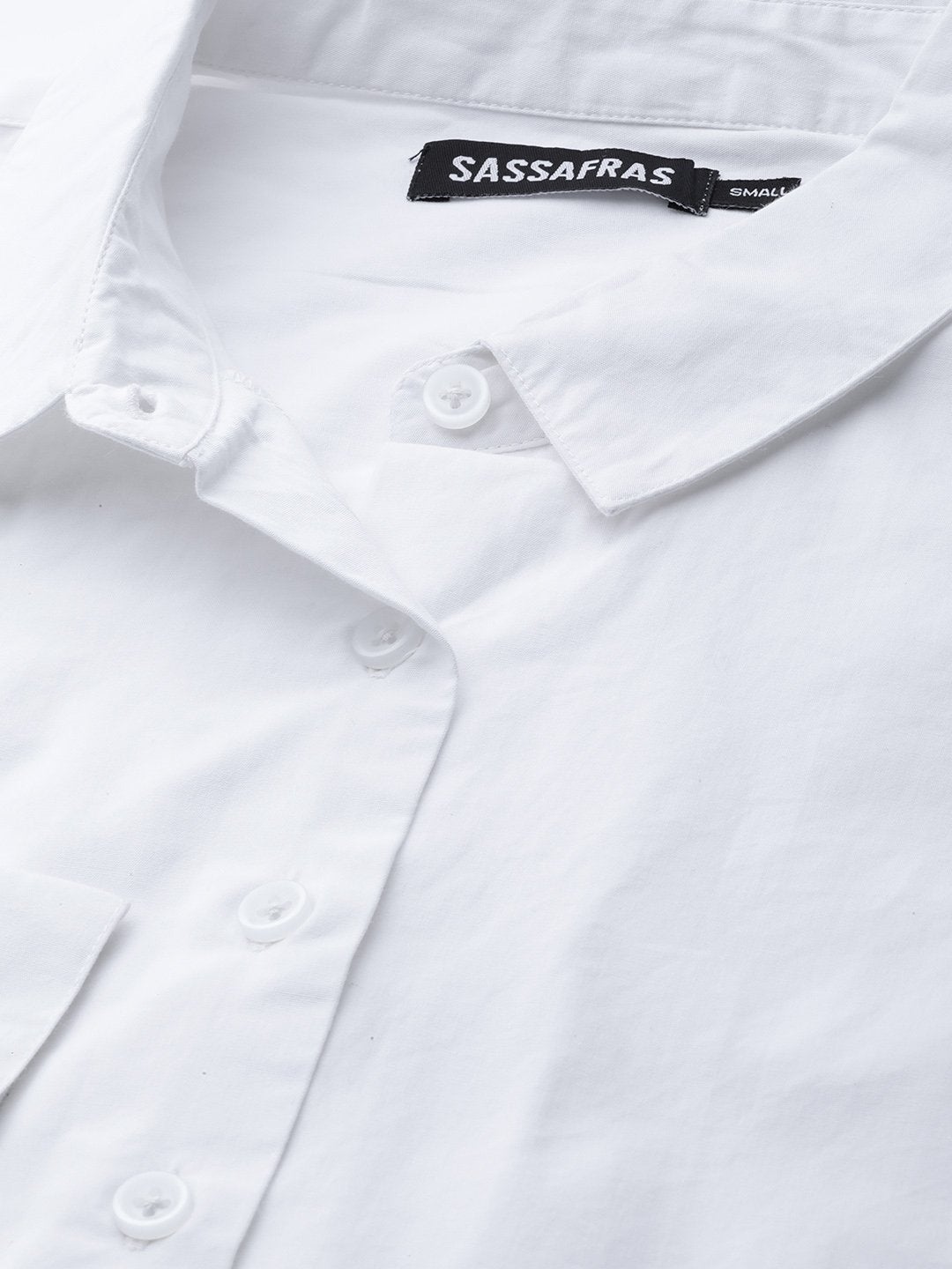 Women's White Cut Out Sleeve Shirt