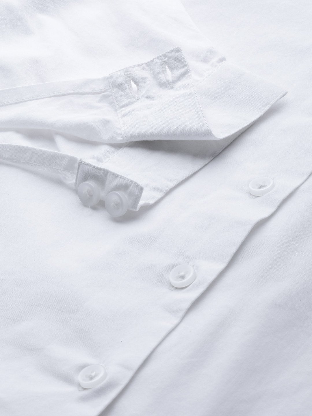 Women's White Cut Out Sleeve Shirt