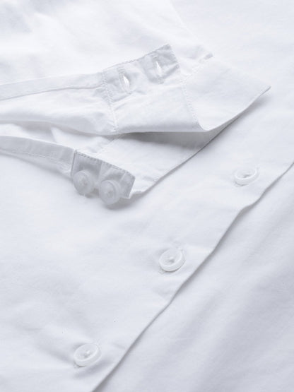 Women's White Cut Out Sleeve Shirt
