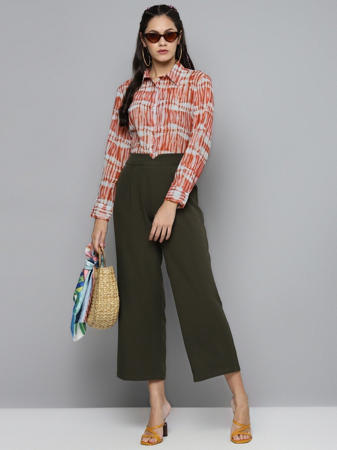 Women's Rust Tie-Dye Sheer Shirt